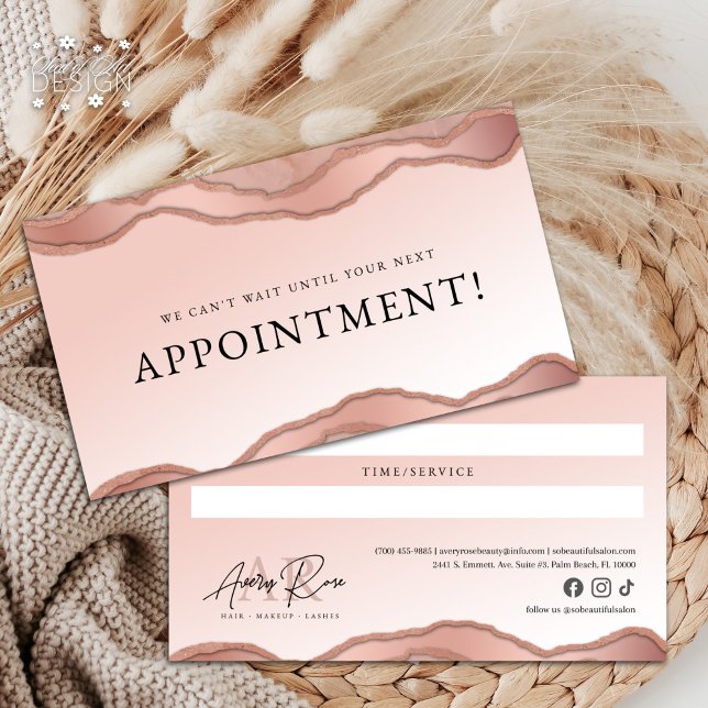 Cartão De Visita Compromisso de Beleza do Agato de Marble Dourado B (Criador carregado)