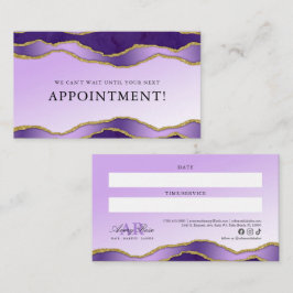Cartão De Visita Compromisso de Beleza do Agato de Marble Violet e