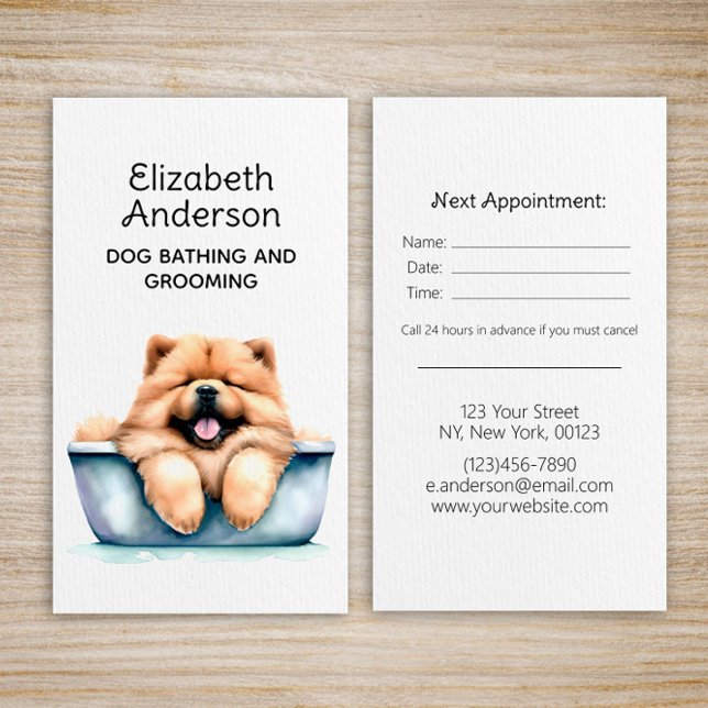 Cartão De Visita Compromisso de Chow Groomer de Cães (Criador carregado)
