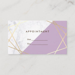 Cartão De Visita Compromisso de Marble de Lavanda Geométrica Modern