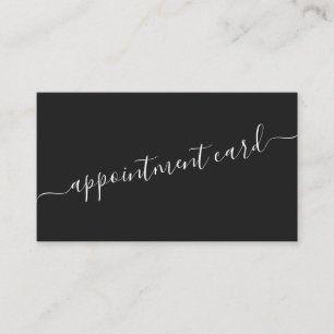 Cartão De Visita Compromisso de Script Branco Simples e Preto Minim