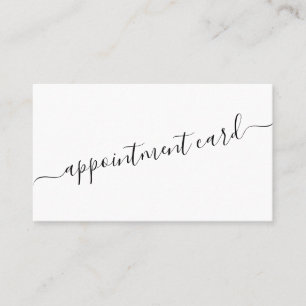 Cartão De Visita Compromisso de Script Branco Simples e Preto Minim