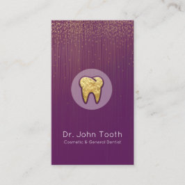 Cartão De Visita Compromisso Dentista Moderno Dourado