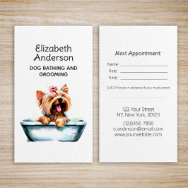 Cartão De Visita Compromisso do Dog Groomer Yorkie