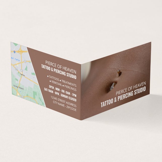 Cartão De Visita Compromisso do Estúdio de Piercing de Tatuagem e C (Exterior)