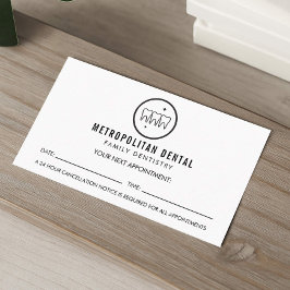 Cartão De Visita Compromisso do Logotipo Preto Dentista Moderno