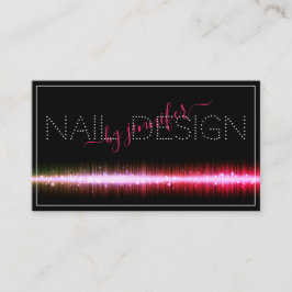 Cartão De Visita Compromisso do Na moda Black Pink Nail Studio Colo