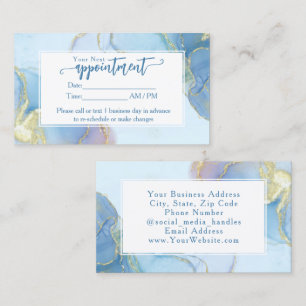 Cartão De Visita Compromisso Moderno da Moda de Aquarela Azul