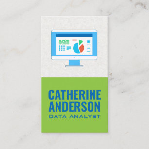 Cartão De Visita Computador com Gráficos  Analista de informação