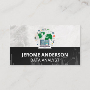 Cartão De Visita Computador do Analista de Dados  Bolsa de Valores