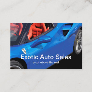 Cartão De Visita Concessionária de Carros Exóticos Carro Esportivo