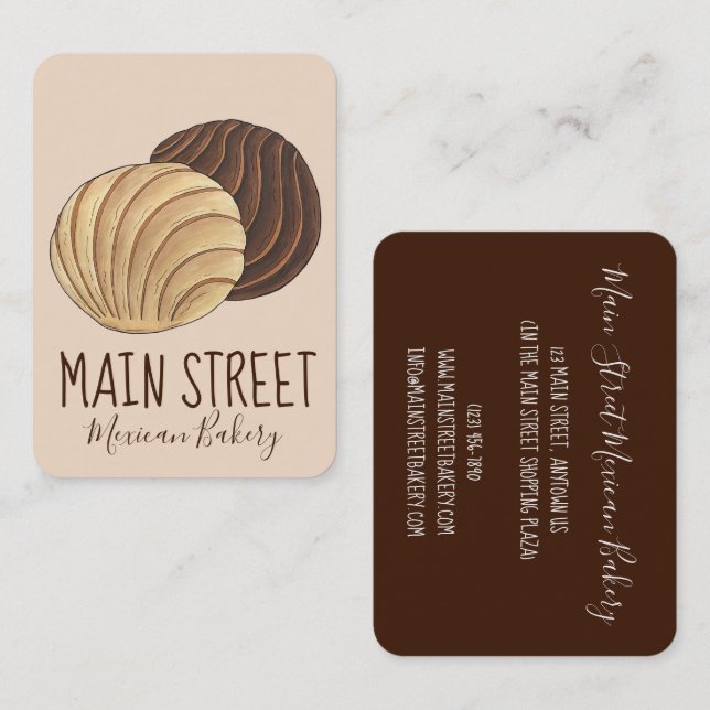Cartão De Visita Conchas Pan Dulce Bread Panadería Bakery Mexicano (Frente/Verso)
