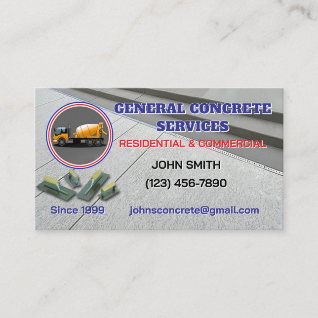 Cartão De Visita Concrete Service Business Card (Frente)
