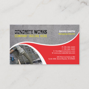 Cartão De Visita Concrete works, Construction company Business card