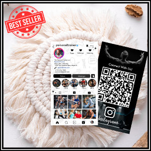 Cartão De Visita Conectar-se ao Instagram Pessoal do Treinador de M