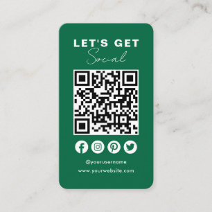 Cartão De Visita Conectar-se com o código QR Clássico de Mídia Soci