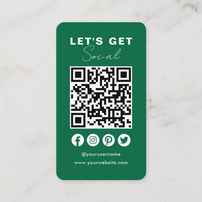 Cartão De Visita Conectar-se com o código QR Clássico de Mídia Soci (Frente)