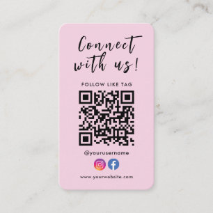 Cartão De Visita Conectar-se com o Código Qr do Instagram do Facebo
