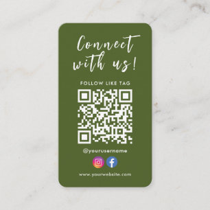 Cartão De Visita Conectar-se com o Código Qr do Instagram do Facebo