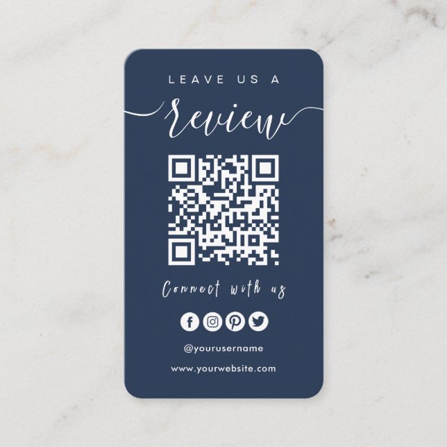 Cartão De Visita Conectar-se com o código QR dos EUA | Deixe-Nos Um (Frente)
