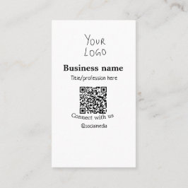 Cartão De Visita Conectar-se com o logotipo de empresa QR nome de m