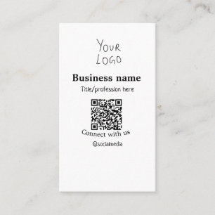 Cartão De Visita Conectar-se com o logotipo de empresa QR nome de m