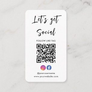 Cartão De Visita Conectar-se com o nosso Instagram Facebook Código 