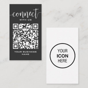 Cartão De Visita Conecte-Se Com A Cinza Escura De Código Qr Dos Eua