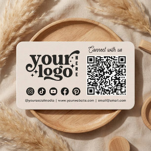 Cartão De Visita Conecte-se com a empresa de código QR de mídia soc