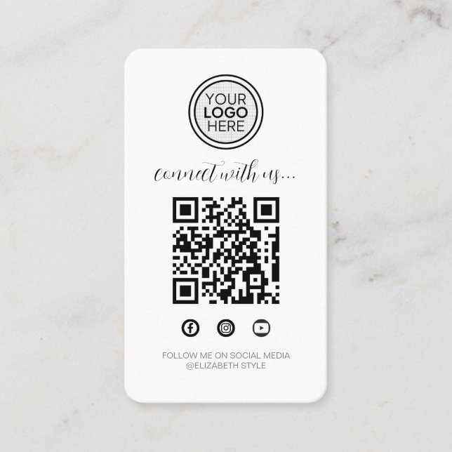 Cartão De Visita Conecte-se com a moderna QR profissional mínima (Frente)