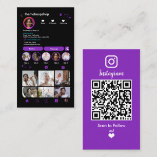 Cartão De Visita Conecte-se com o Instagram Purple dos EUA Mídia