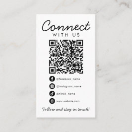 Cartão De Visita Conecte-se com o logotipo comercial do código QR d