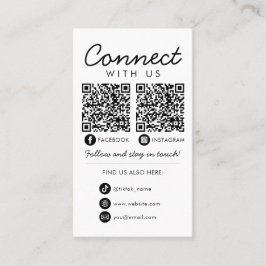 Cartão De Visita Conecte-se com o logotipo da empresa de código QR 