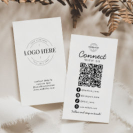 Cartão De Visita Conecte-se com o logotipo da empresa de código QR 