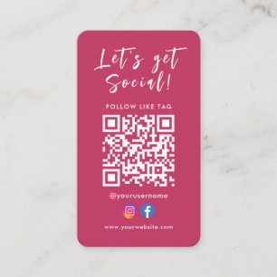 Cartão De Visita Conecte-se com o logotipo do Instagram do Facebook