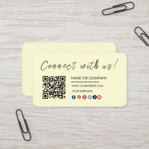 Cartão De Visita Conecte-se com o logotipo Qr Code Social Media Gro