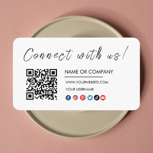 Cartão De Visita Conecte-se com o logotipo Qr Código social Mídia b