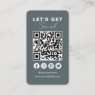 Cartão De Visita Conecte-se com o Marinho de código QR da mídia soc
