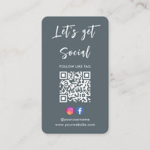 Cartão De Visita Conecte-se com o nosso Instagram Cinza de Código Q