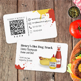 Cartão De Visita Conecte-se Comigo | Código QR Simples Hotdog Moder