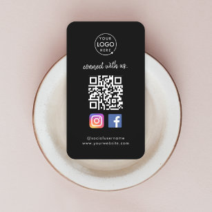 Cartão De Visita Conecte-se conosco   Código QR das mídias sociais 