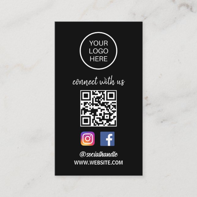 Cartão De Visita Conecte-se conosco | Código QR das mídias sociais  (Frente)