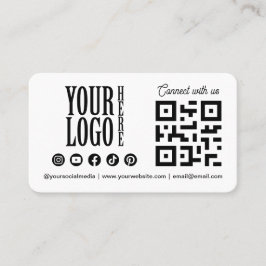 Cartão De Visita Conecte-se conosco Código QR de Mídia Social com N