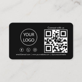 Cartão De Visita Conecte-se conosco Código QR de Mídia Social Moder