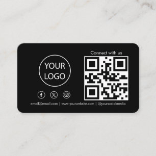 Cartão De Visita Conecte-se conosco Código QR de Mídia Social Moder