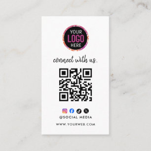 Cartão De Visita Conecte-se conosco Código QR de Mídia Social Pre
