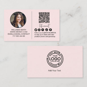 Cartão De Visita Conecte-se Conosco Código Qr Logo Foto Empresa Ros