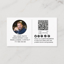 Cartão De Visita Conecte-se Conosco Código Qr Logo Mídia Social Neg