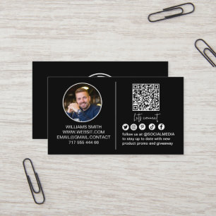 Cartão De Visita Conecte-se Conosco Código Qr Logo Mídia Social Neg