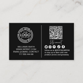 Cartão De Visita Conecte-se Conosco Código Qr Logo Mídia Social Neg